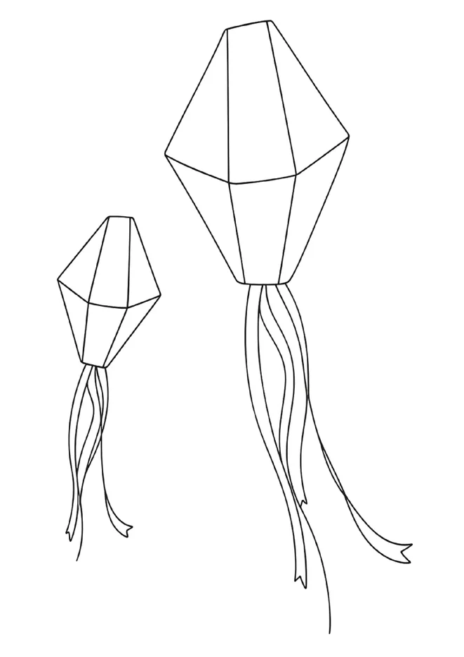 desenho de balao junino para colorir para imprimir e colorir - imagem 3